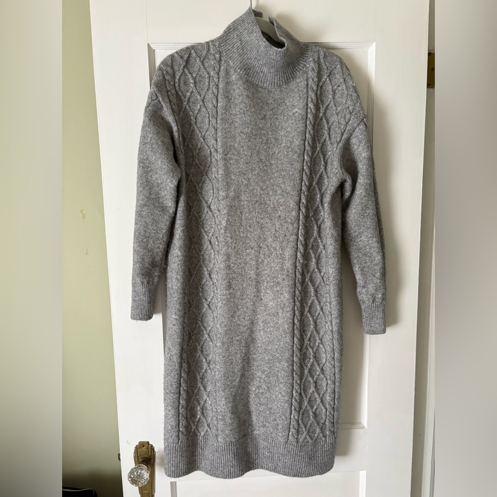 H&M mama maternity Gray Cable Knit Sweater Dress